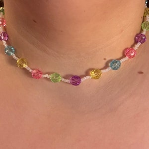 Rainbow Crystal Beaded Necklace