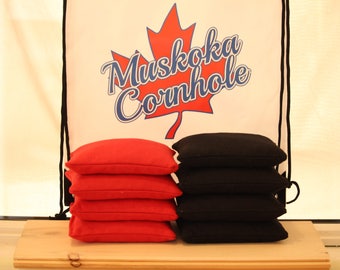 All Weather Cornhole Bags | Plastic Resin Pellets | 6"x6" 1lb 10 oz duck canvas