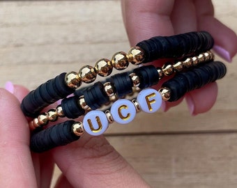 University of Central Florida UCF Beaded Bracelet Stack, College Football, Game Day Accessories, Sports Jewelry