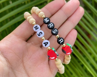 School Teacher Bracelet, Teacher Gift, Custom Bracelet, Teacher Appreciation Gift, First Day of School Gift, First Week of School Gift