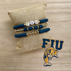 Florida International University FIU Beaded Bracelet Stack, College Football, Game Day Accessories, Sports Jewelry, College Spirit, Team