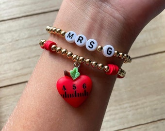 School Teacher Bracelet, Teacher Gift, Custom Bracelet, Teacher Appreciation Gift, First Day of School Gift, First Week of School Gift