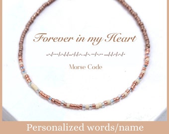 Morse Code bracelet, personalized sympathy gift loss of mother father, Custom miscarriage gift, Pet remembrance for dog, in memory of dad