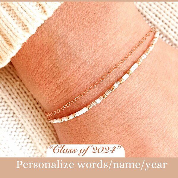 Personalized Graduation Gift for Her 2024 Graduation Bracelet for
