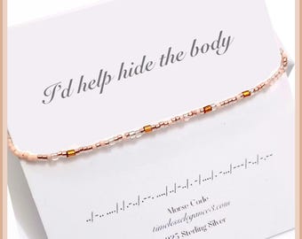 Custom Morse Code Bracelet, Personalized beaded name word message jewelry, Gift for best friend female bestie BFF, friendship bracelet women