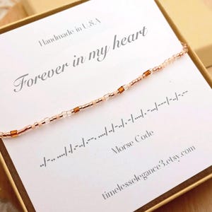 Memorial Morse Code Bracelet, Personalized sympathy jewelry keepsake, Loss of mother or father bracelet gift, In loving memory of dad mom