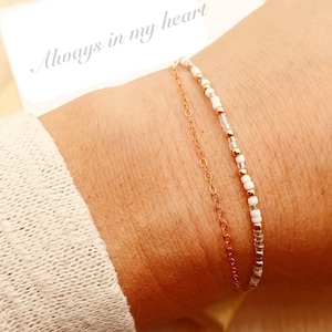 Miscarriage gift, sympathy gift loss off father mother, Morse code dainty gold bracelet, Personalized beaded name word letter jewelry