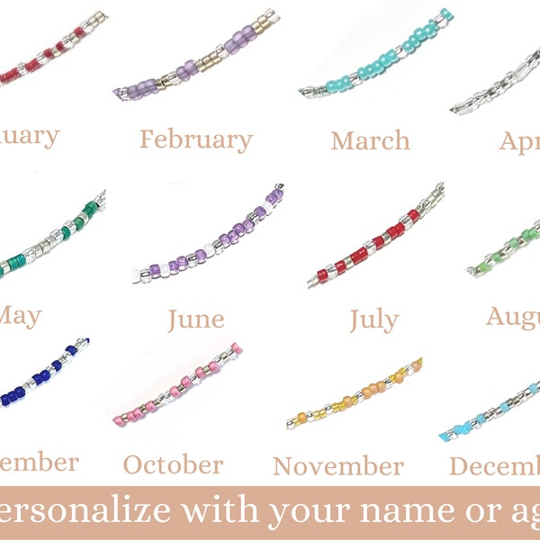 Morse code beaded name bracelet, Personalized adjustable string thread jewelry, Custom letter bead words, birthstone birthday gift for teen