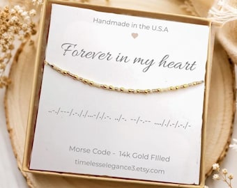 Pet Loss Gift, Forever in My Heart Morse Code Bracelet, Dog Memorial Keepsake, Personalized Remembrance Jewelry, Sympathy Gift