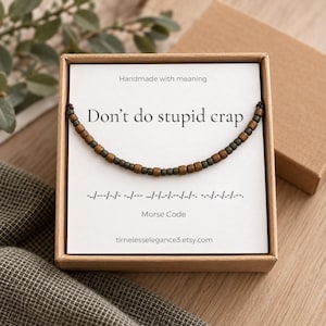 Personalized men's morse code bracelet, Be Safe First Last day of High school College graduation gift for him, son boyfriend teenage boy