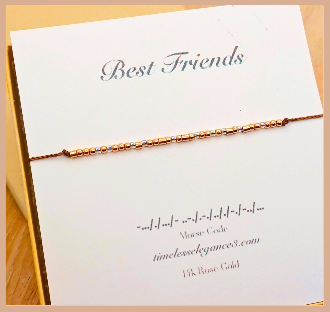Friends Morse Code Best Friend Morse Code Bracelet, Personalized Female Frienship Jewelry ...
