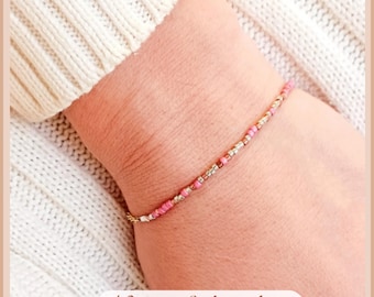 Morse code dainty gold bracelet, Personalized chemo gift, mastectomy gift, beaded name word letter jewelry, breast cancer awareness,cheer up