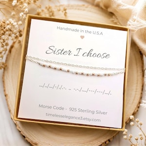 Best Friend Gift for Her, Soul Sister Gift, Personalized Morse Code Bracelet, Friendship Bracelet, Sister I Choose Jewelry