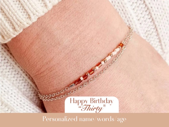 best friend birthday gift personalized word bracelet, custom name