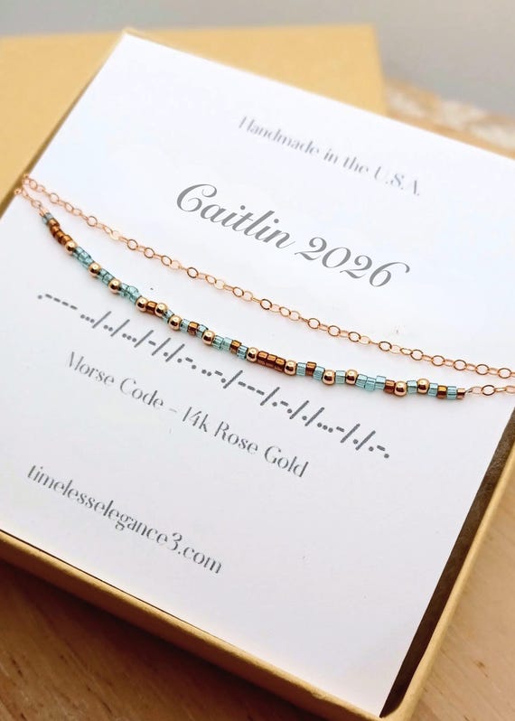 Personalized college or high school Graduation jewelry gift for her, Custom graduate bracelet, Dainty class of 2026 senior keepsake present