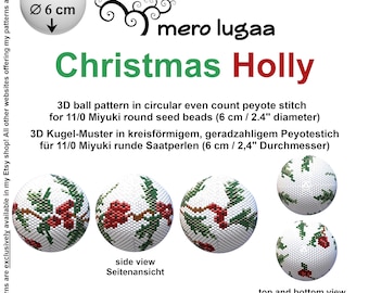 Świąteczna kula pejotlu/parzysta okrągła kula pejotlu/kulka świąteczna/instrukcje/parzysta liczba