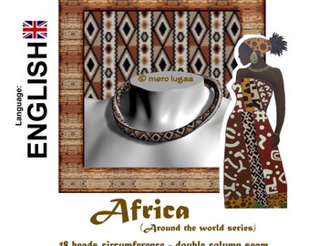 Peyote with a twist  pattern/ Peytwist pattern / PWAT pattern/ English pattern/ Africa / tutorial / beading / bead weaving/ Peyote /