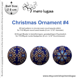 Christmas Ornament #4 peyote ball / even count circular peyote / tutorial / beaded decoration / ornament