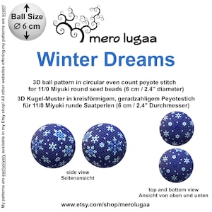 Winter Dreams peyote ball / even count circular peyote / tutorial / instruction / Christmas ornament / Christmas ball