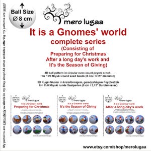 以下が含まれることがあります： 3Dの妖精のオーナメントを作るためのビーズパターンのセットです。各パターンは、クリスマスの準備、与える季節、そして長い一日の仕事の後に、異なる妖精のデザインです。パターンは11/0の丸いミユキシードビーズ用に設計されており、直径8cmです。