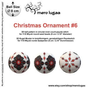 Christmas Ornament #6 peyote ball / even count circular peyote / tutorial / beaded decoration / ornament