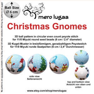 Christmas Gnomes peyote ball / even count circular peyote / tutorial / instruction / Christmas ornament / Christmas ball