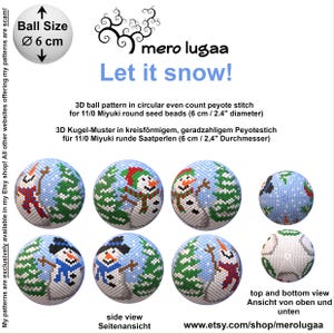 Let it snow peyote ball / even count circular peyote / tutorial / instruction / Christmas ornament / Christmas ball