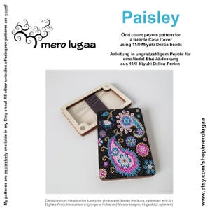 Étui à aiguilles Paisley / Motif Peyote / Nombre impair, Peyote / Instructions PDF / Nombre impair