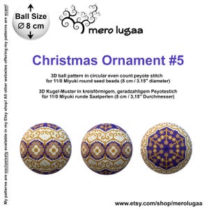 Christmas Ornament #5 peyote ball / even count circular peyote / tutorial / beaded decoration / ornament