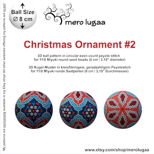 Christmas Ornament #2 peyote ball / even count circular peyote / tutorial / beaded decoration / ornament