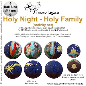Holy Night - Holy Family peyote ball / even count circular peyote / tutorial / instruction / Christmas ornament / Christmas ball