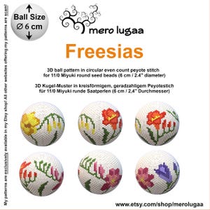Freesias peyote ball / even count circular peyote / tutorial / instruction / beaded decoration / Easter ornament / spring decoration