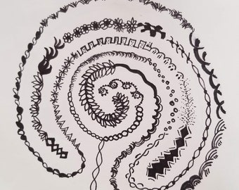 Página para colorear del laberinto de Zentangle