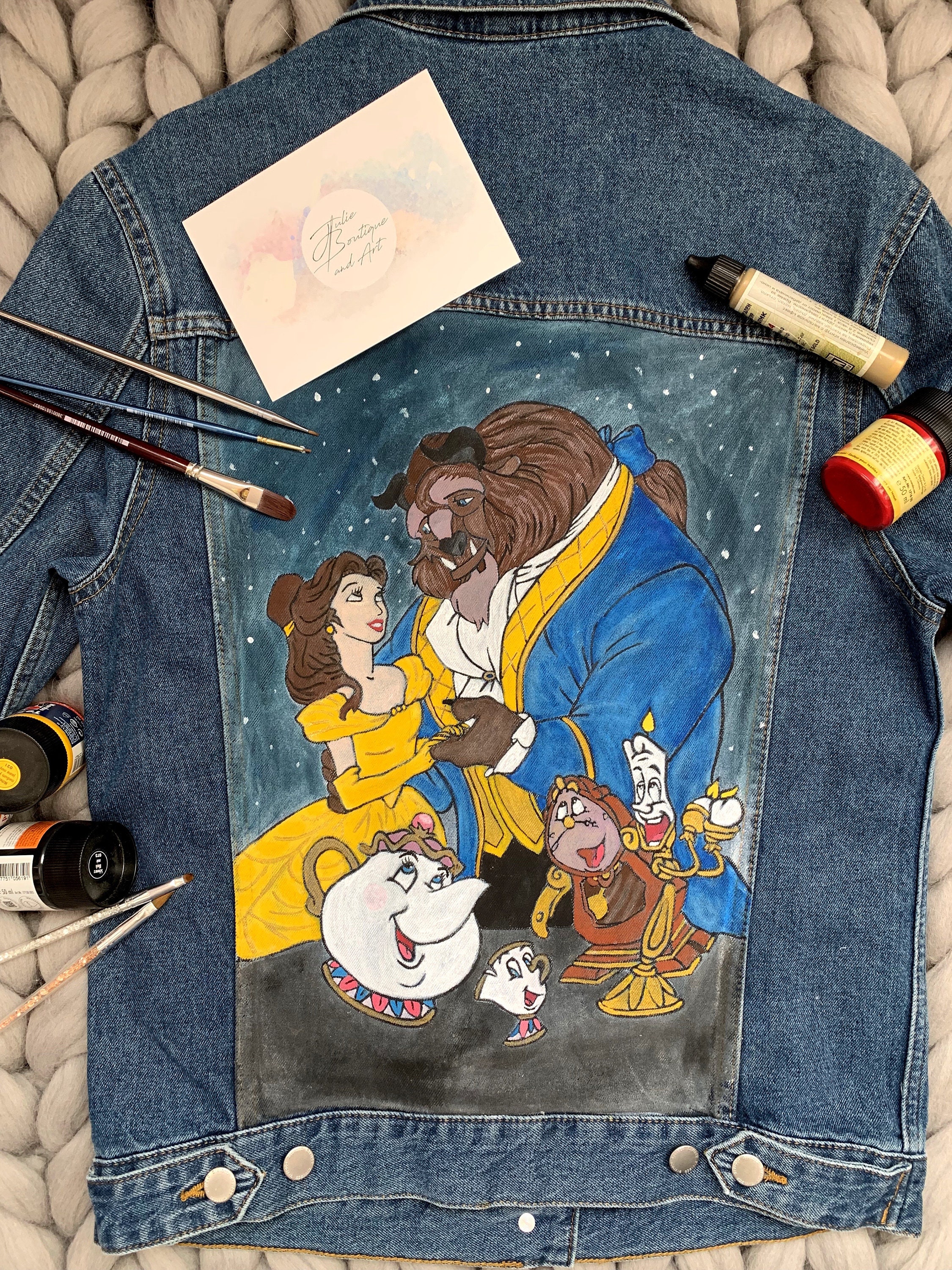 Beauty : Beast Poem denim jacket
