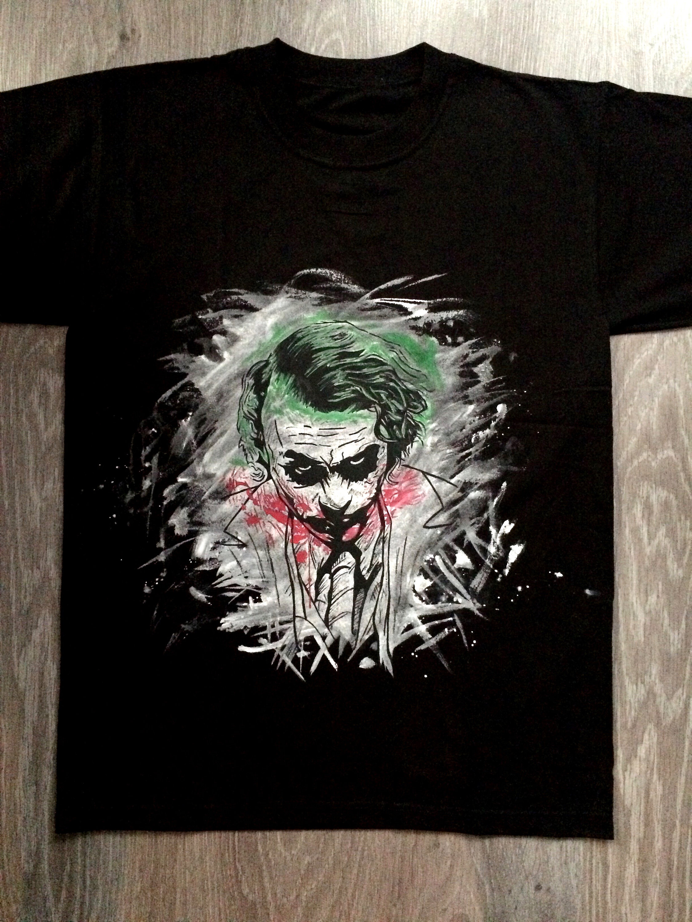 Slør Frigøre jubilæum The Joker T-shirt Hand Painted Tshirt the Dark Knight Why - Etsy