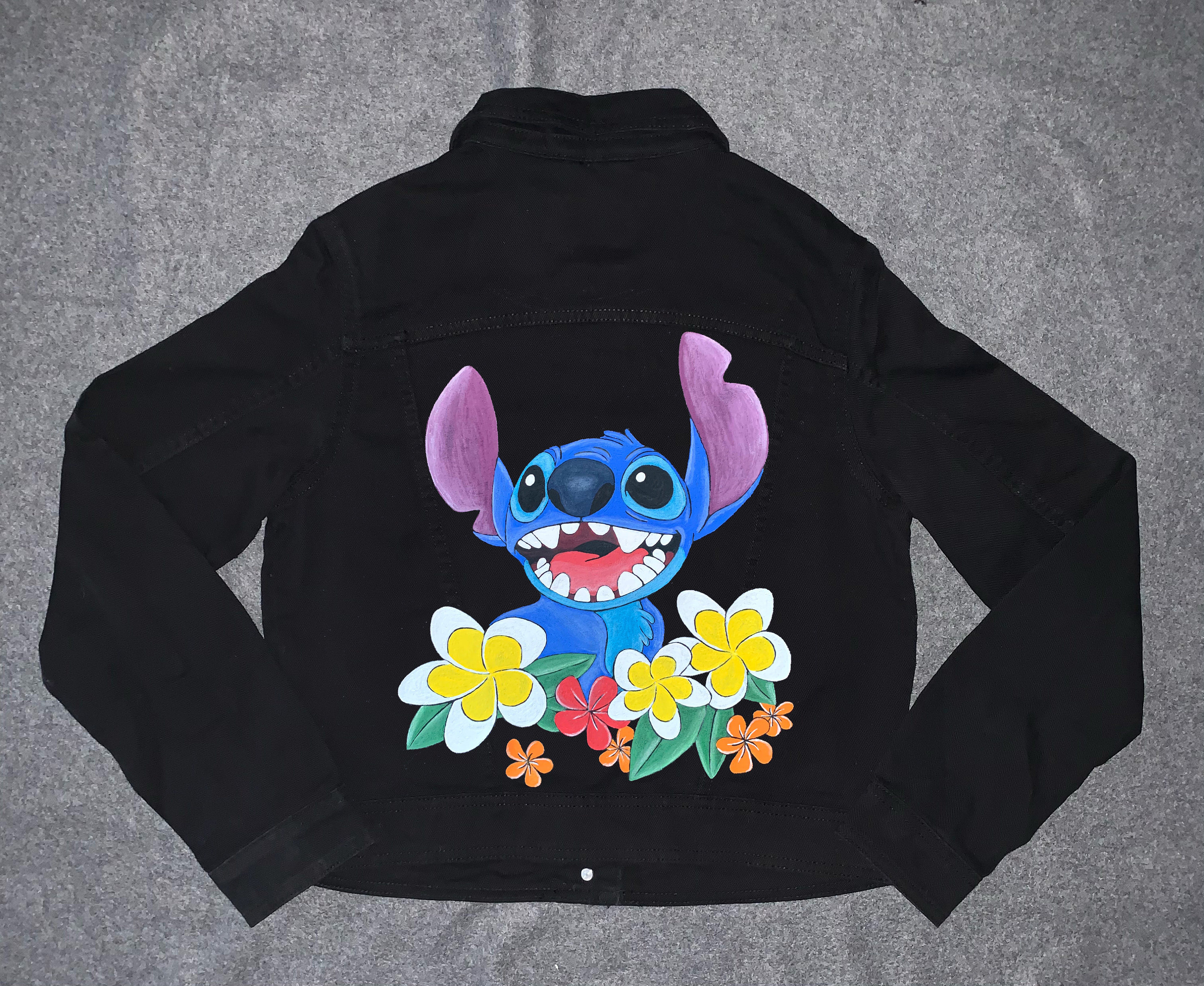 Custom Hand Painted Denim Jacket Disney Lilo & Stitch
