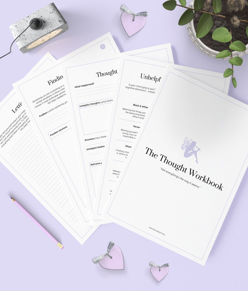 Thought Journal / Thought Workbook / Printable Journal / | Etsy