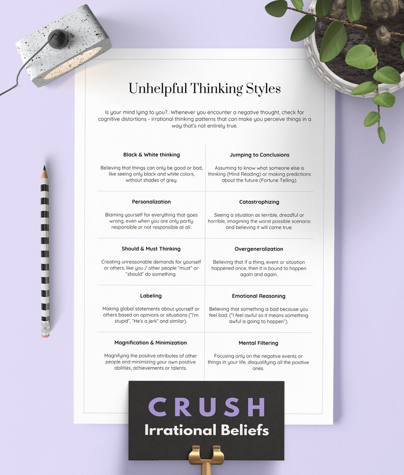 Thought Journal / Thought Workbook / Printable Journal / | Etsy UK