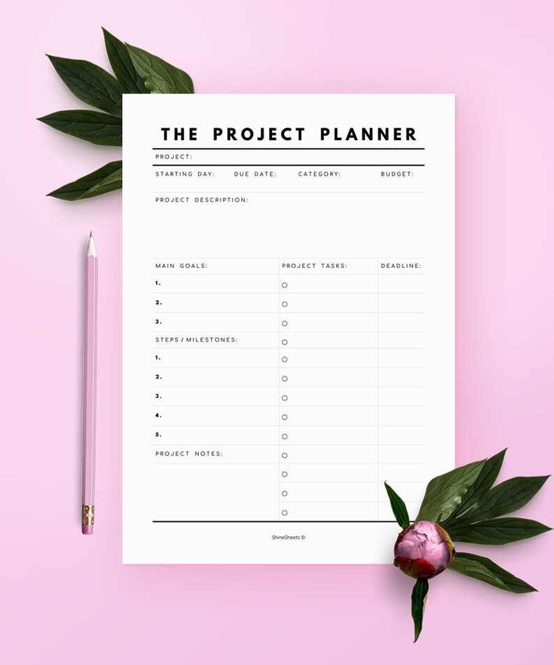 Undertaking Planner Printable / Venture Planner / Get the job done planner / Small business planner / Efficiency planner / Planner web pages / Task software PDF image regarding Printable Project Planner identify Job Planner Printable / Challenge Planner / Hard work planner / Business enterprise planner / Efficiency planner / Planner web pages / Venture software PDF