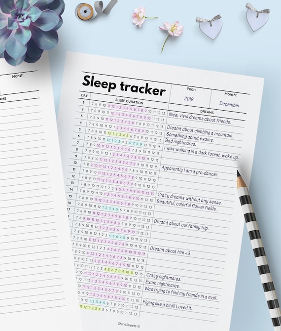 Sleep Tracker Printable / Sleep Log / Sleep Chart / Sleep | Etsy