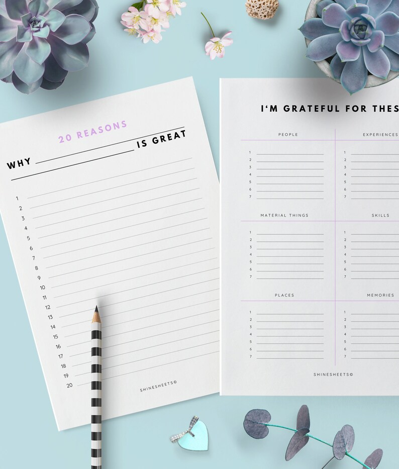Gratitude Journal / Printable Journal / Gratitude Planner / | Etsy