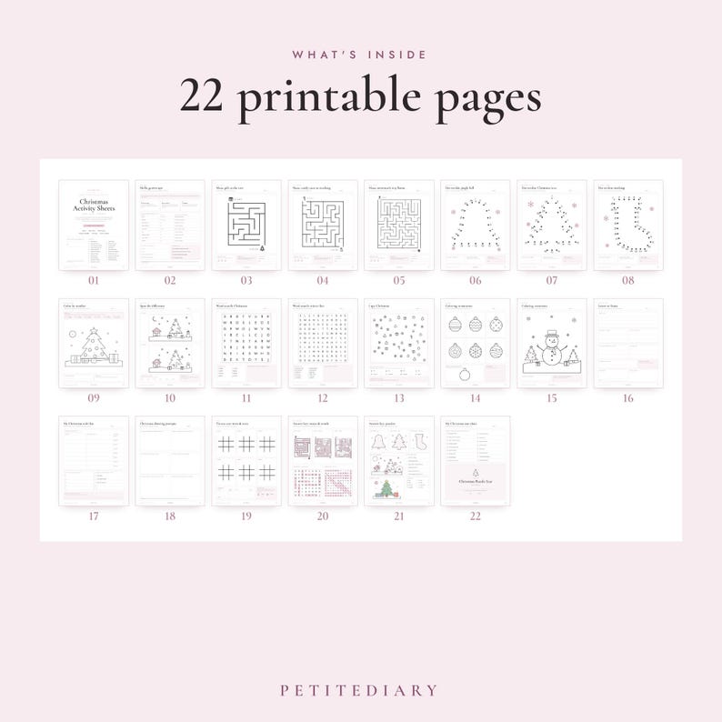 Printable Christmas Activity Sheets for Kids, Mazes, Word Search, Color ...