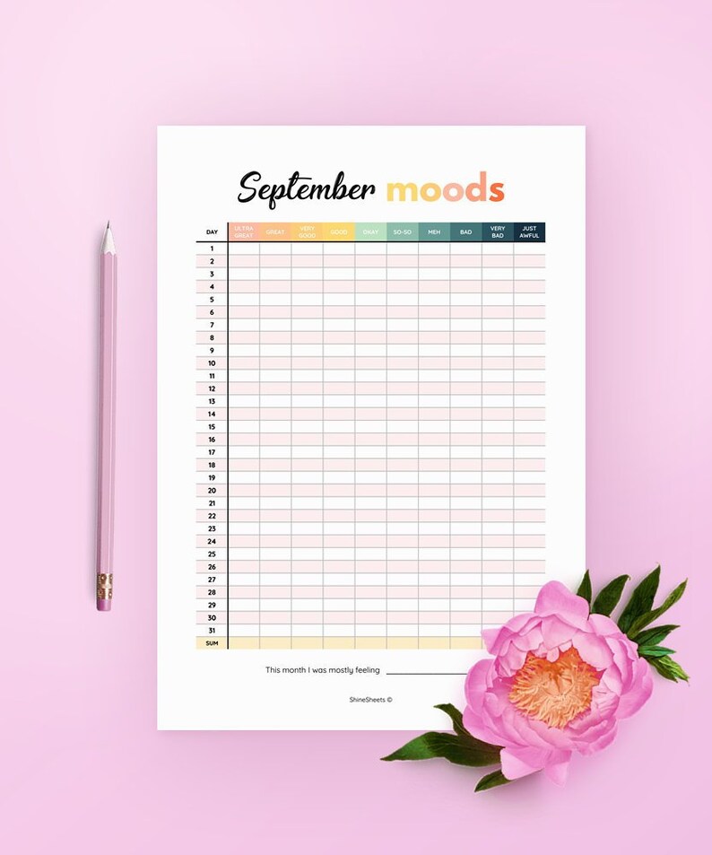 Month to month temper tracker / Temper Keep track of Printable / Temper magazine / Temper tracker / Temper printable / Temper monitoring / Psychological physical fitness magazine picture regarding Printable Mood Tracker named Month-to-month temper tracker / Temper Monitor Printable / Temper magazine / Temper tracker / Temper printable / Temper monitoring / Psychological conditioning magazine