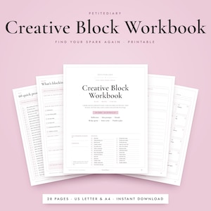 Creative Block Workbook Printable, Artist Idea Prompts, 30 Day Creativity Challenge, Inner Critic Journal PDF