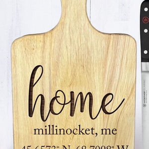 Custom Engraved Coordinates or last name cutting boards