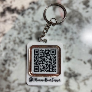 QR CODE KEYCHAIN, keychain, small business keychain, business qr, social media keychain, acrylic keychain