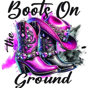 Botas en el suelo PNG, Botas vaqueras con sombrero, Descarga digital