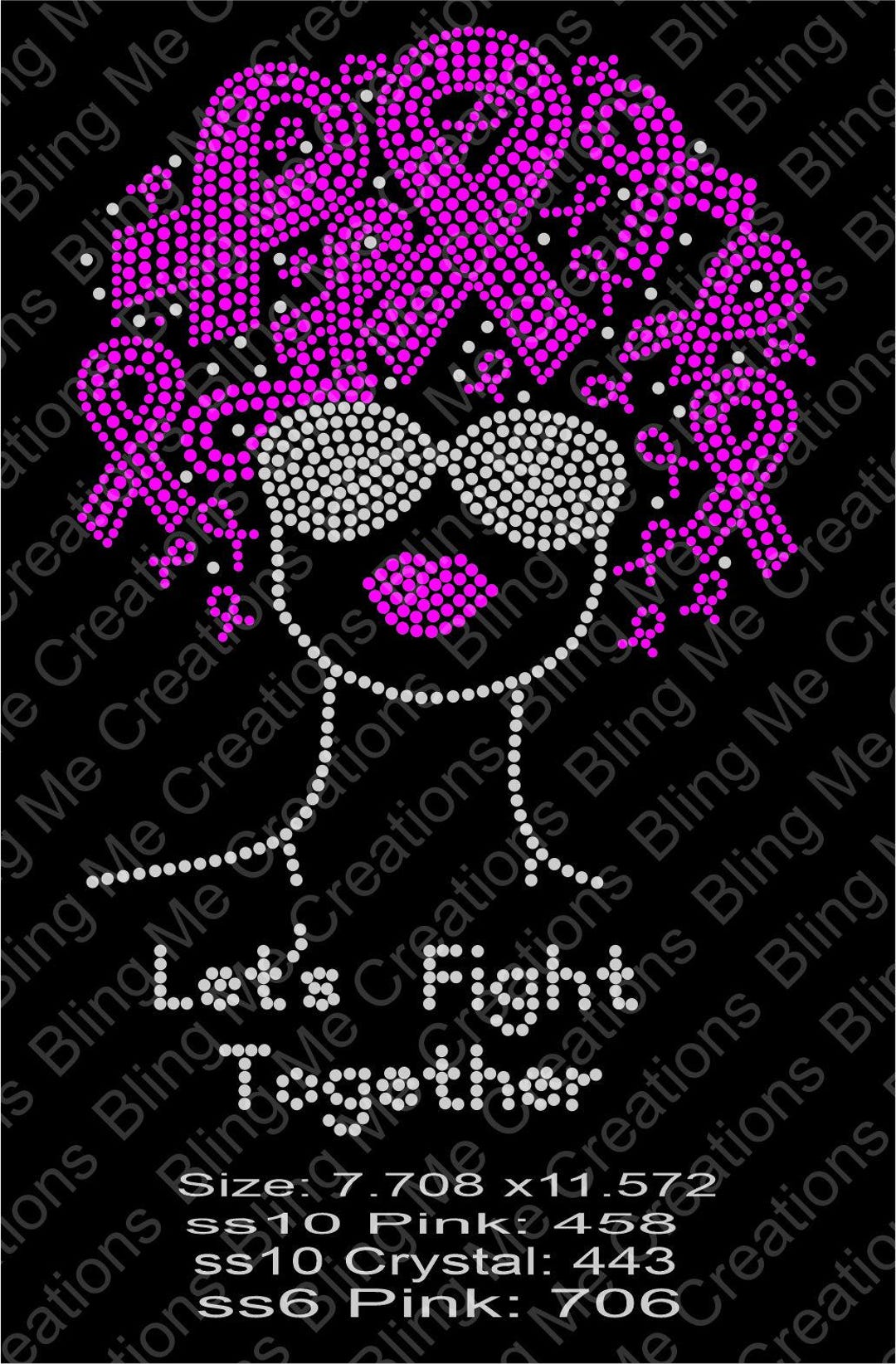 Cancer Awareness Rhinestone SVG File, Ribbon Template (digital Download ...