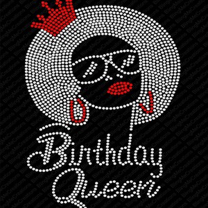 Birthday Queen Svg, Birthday Queen Download File, Birthday Svg Download, Rhinestone Download, Rhinestone Svg, Digital Download