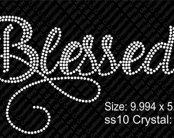 Blessed Rhinestone SVG, Digital Download